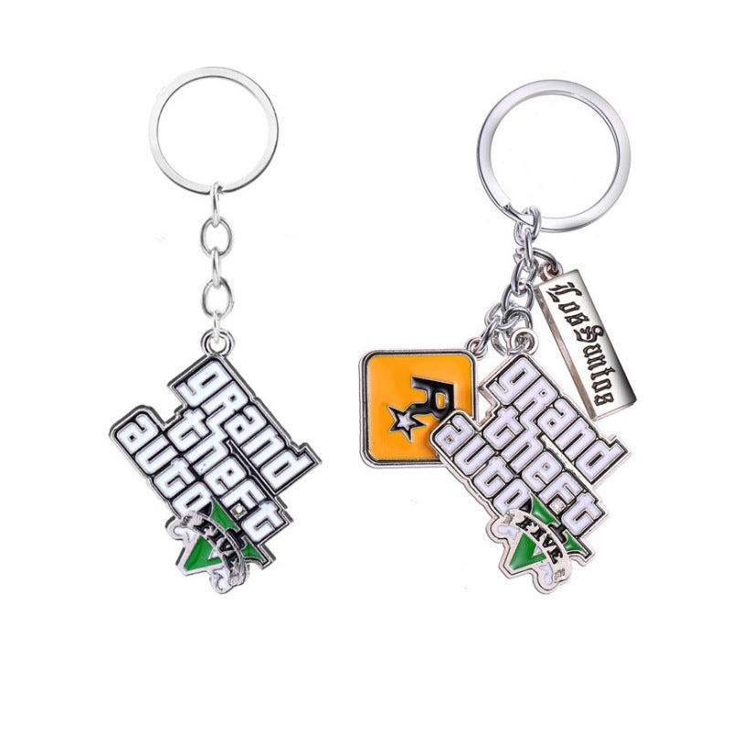 Game Peripheral Accessories Huangxing Overbearing 5Gta5 Harrier Speed Metal Keychain R Star Men'S Car Pendant - Image 2