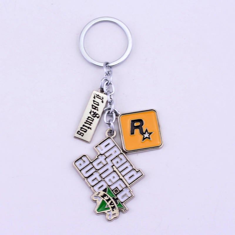 Game Peripheral Accessories Huangxing Overbearing 5Gta5 Harrier Speed Metal Keychain R Star Men'S Car Pendant - Image 1