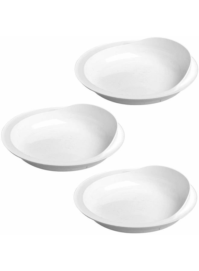 Providence Spillproof Scoop Plate - 9" White (3-Pack) - Image 1