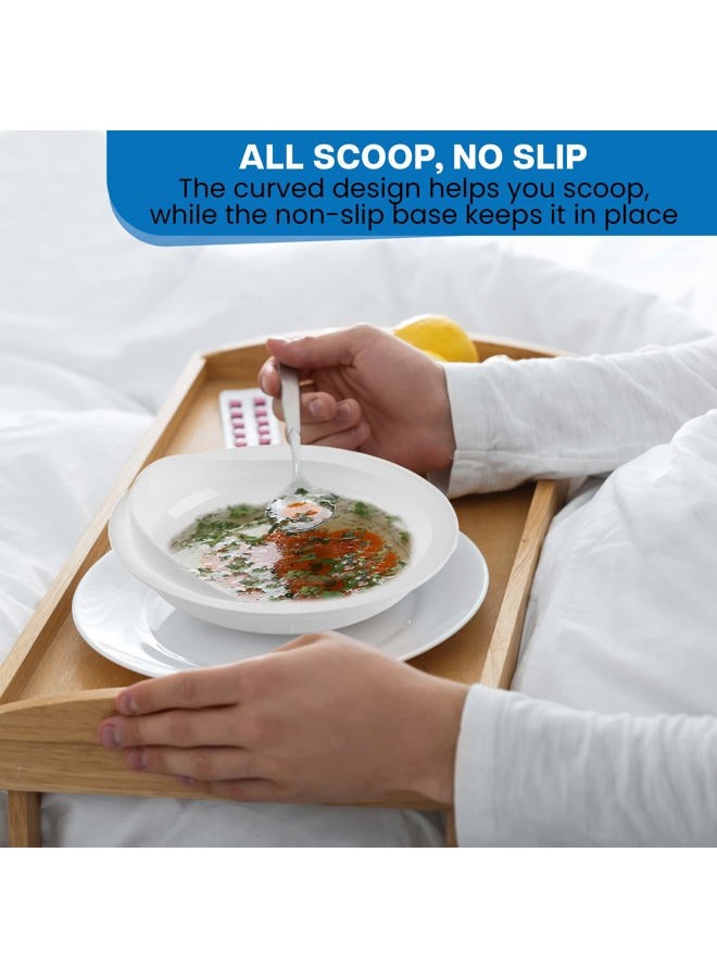 Providence Spillproof Scoop Plate - 9" White (3-Pack) - Image 5