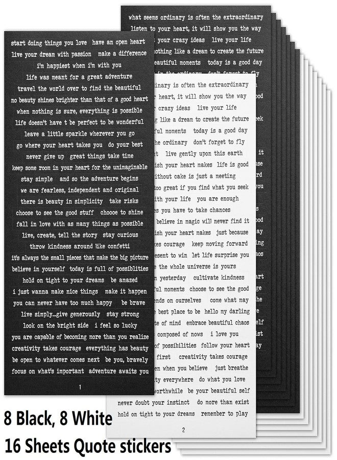 Dwpetzo 16 Sheets Quote Stickers for Scrapbooking Supplies, 812pcs Phrases Words Stickers for Vintage Junk Journaling DIY Art Crafts Collage Album Embellishment - Image 2