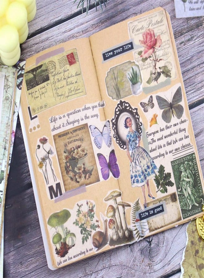 Dwpetzo 16 Sheets Quote Stickers for Scrapbooking Supplies, 812pcs Phrases Words Stickers for Vintage Junk Journaling DIY Art Crafts Collage Album Embellishment - Image 3