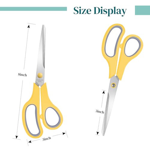 Xnluothsk 6 Packs Sewing Craft Scissors Bulk,8" Multipurpose Heavy Duty Sharp Scissors,Stainless Steel Shears for Home Office Student Supplies,6 Colors - Image 2