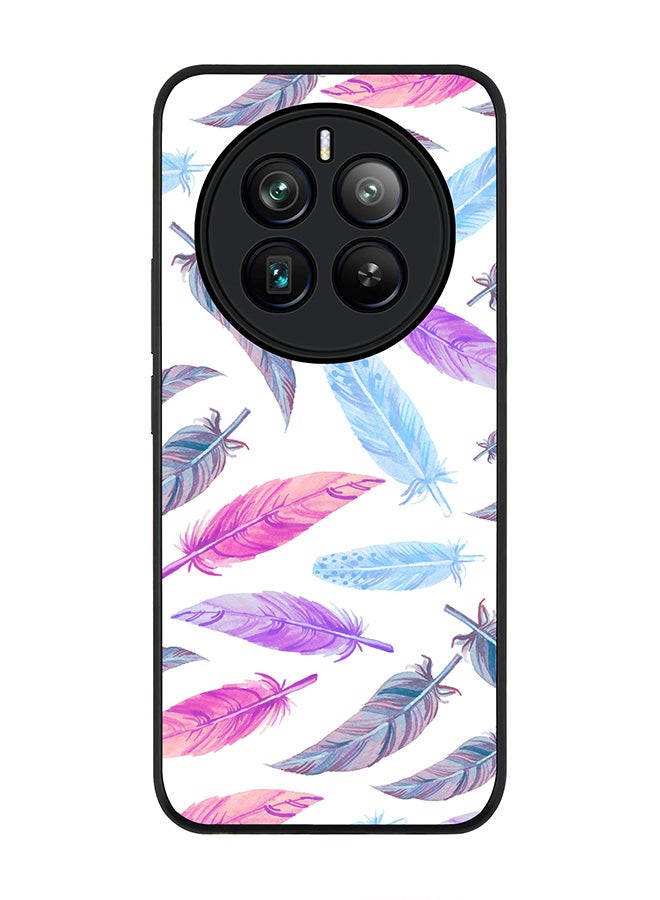 Stylizedd Rugged Black edge case for Realme 12 Pro / Realme 12 Pro Plus 5G, Slim fit Soft Case Flexible TPU Gel Thin Cover -  Feather Colors - Image 1