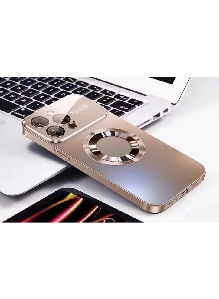 ألترون جراب ALTRONE الجديد لهاتف iPhone 16 Pro Max، غطاء فاخر بتصميم حلقة معدنية بأسلوب مستقبلي، اتصال مغناطيسي، واقي عدسة كاميرا كبير، غطاء نحيف مقاوم للصدمات والخدوش (لون ذهبي رملي) - Image 5