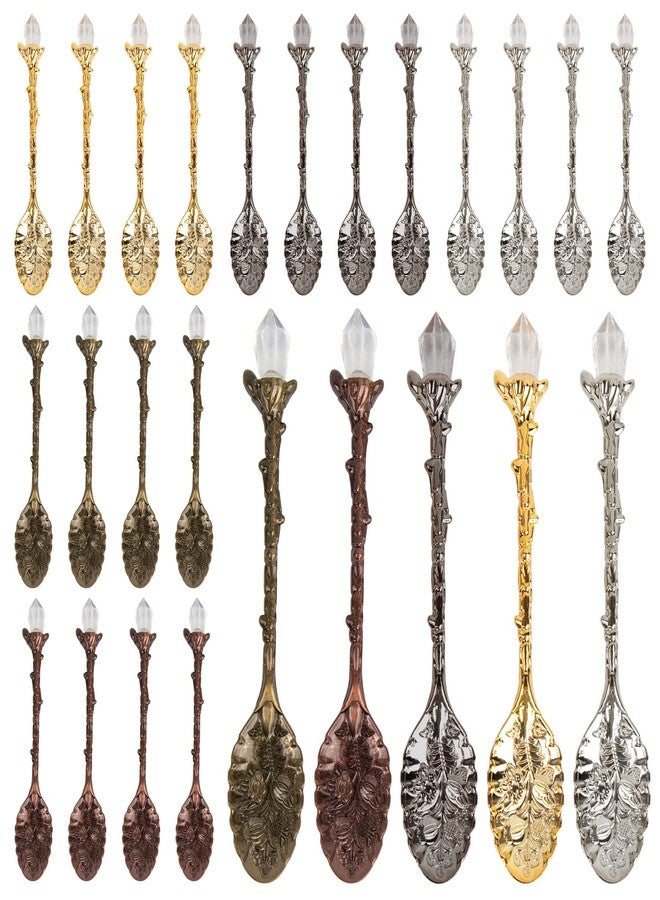AUEAR, 25 Pack Retro Crystal Coffee Spoons Antique Tea Carved Spoon for Cafe Tableware - Image 1