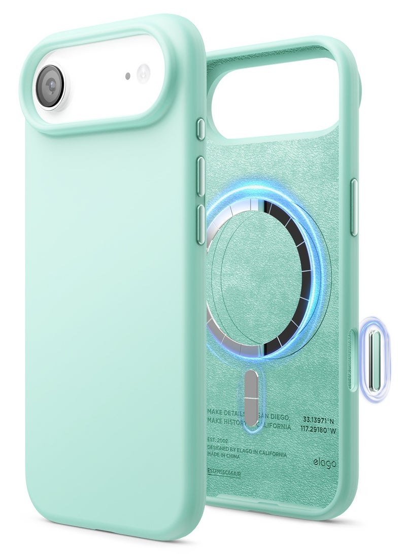 Elago Magnetic Liquid Silicone for iPhone 17 Air case cover [Camera Control Button Cover] compatible with MagSafe Shockproof - Aqua Sky - Image 1