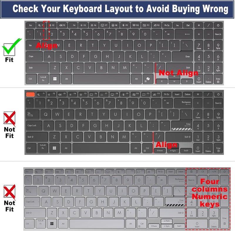 Saco Keyboard Cover for 2025 ASUS Vivobook S16 (S3607VA-RP054WS / RP065WS / RP090WS) | Vivobook 16 (X1607) & ASUS Gaming V16 (V3607) Anti-Faded & Dust-Proof Keyboard Protector - Image 2