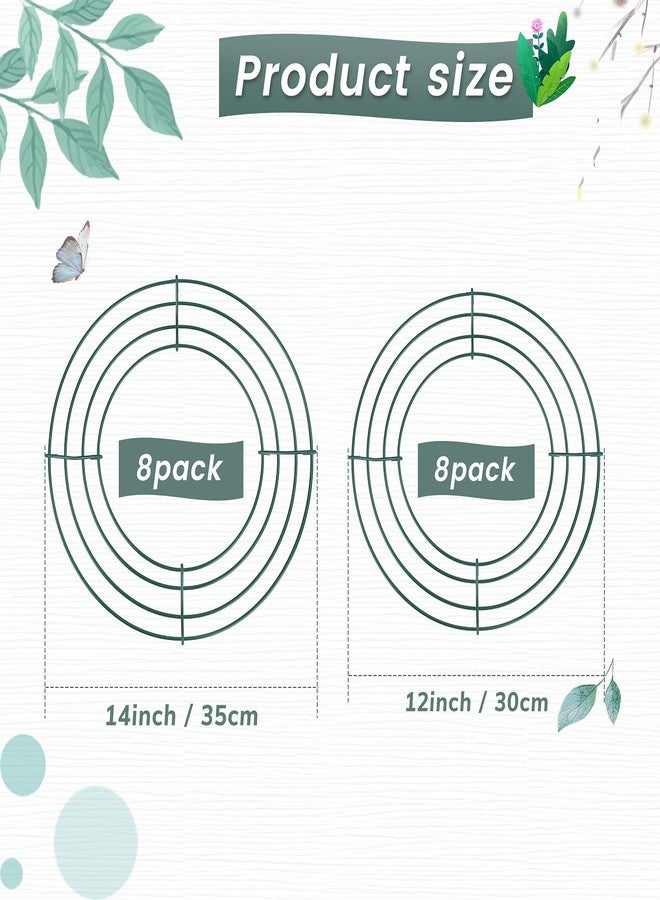 هوتوب مجموعة هوتوب المكونة من 16 قطعة من إطارات أكاليل عيد الميلاد السلكية، مقاس 12 و14 بوصة، مصنوعة من أسلاك معدنية، على شكل حلقات زهور دائرية، مثالية لصنع الحرف اليدوية، وتزيين رأس السنة وعيد الحب. - Image 2
