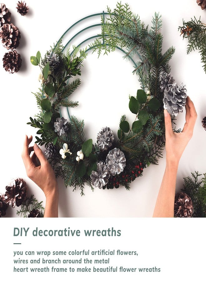 هوتوب مجموعة هوتوب المكونة من 16 قطعة من إطارات أكاليل عيد الميلاد السلكية، مقاس 12 و14 بوصة، مصنوعة من أسلاك معدنية، على شكل حلقات زهور دائرية، مثالية لصنع الحرف اليدوية، وتزيين رأس السنة وعيد الحب. - Image 5