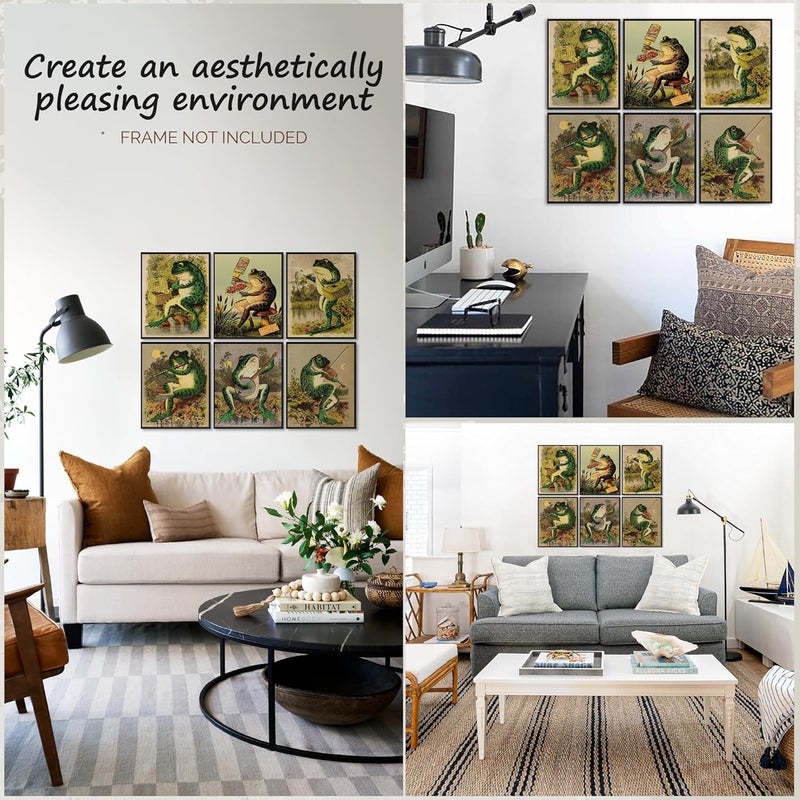 97 Decor Frog Poster - Retro Wall Art Print With Positive Quote for Living Room, Bedroom, Kids Room - Canvas Home Decor Gift - Image 3