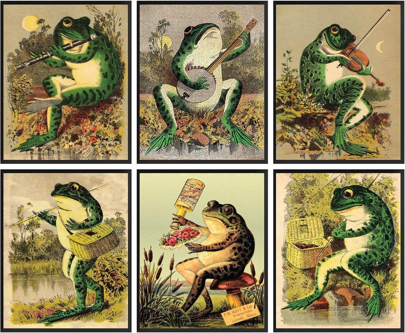 97 Decor Frog Poster - Retro Wall Art Print With Positive Quote for Living Room, Bedroom, Kids Room - Canvas Home Decor Gift - Image 1