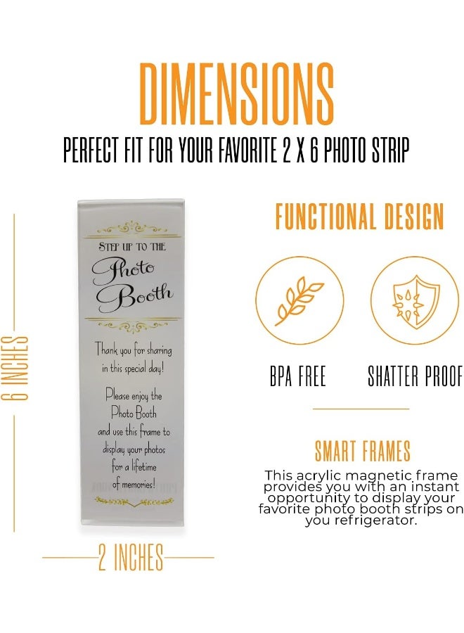 Photo Booth Nook | 2x6 Magnetic Photo Booth Picture Frame (100 Count) | Crystal Clear Acrylic, Strong Magnet with Silver Inserts | Bulk - Image 5