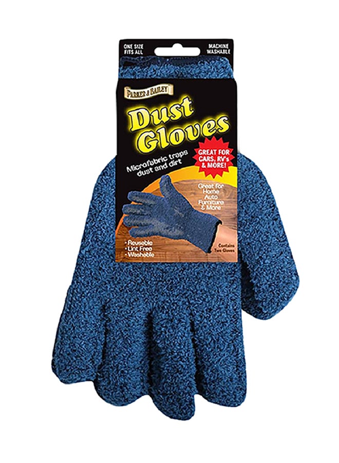 Parker & Bailey 2-Piece Lint Free Reusable Microfiber Dust Glove Set Blue 22.86 x 12.7 x 2.54 cm 742085 - Image 1