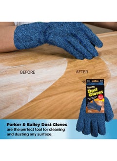 Parker & Bailey 2-Piece Lint Free Reusable Microfiber Dust Glove Set Blue 22.86 x 12.7 x 2.54 cm 742085  - Image 4