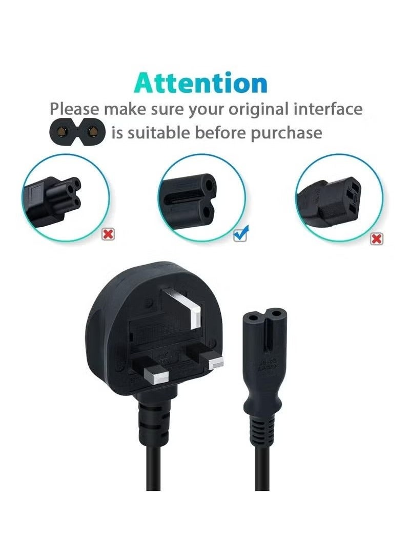 X-level 2 Prong AC Power Cord Cable for Samsung LG TCL Sony TV Compatible HP Printer PS3 PS4 PS5 UK AC Wall Plug - Image 2