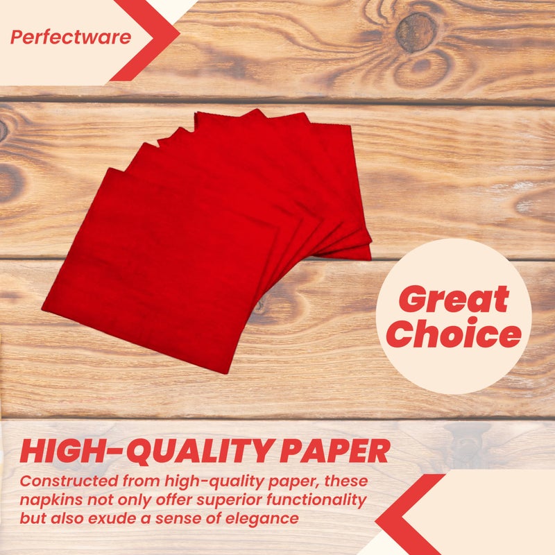 Perfectware - PW-2 Ply Red Bev-250 2 Ply Red Beverage Napkins- Pack of 250ct - Image 3