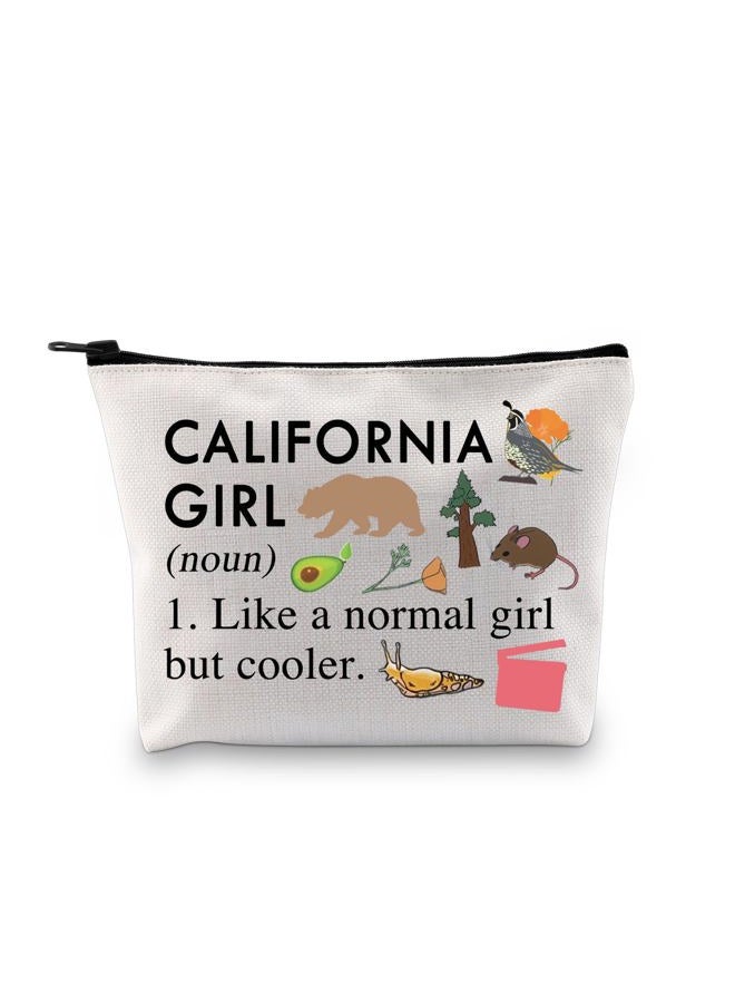 XYANFA California Makeup Bag California Trip Gift Vacation Gift Cali Girl Gift California Themed Gift Summer Beach Zipper Pouch, CALIFORNIA GIRL, Fashion - Image 1