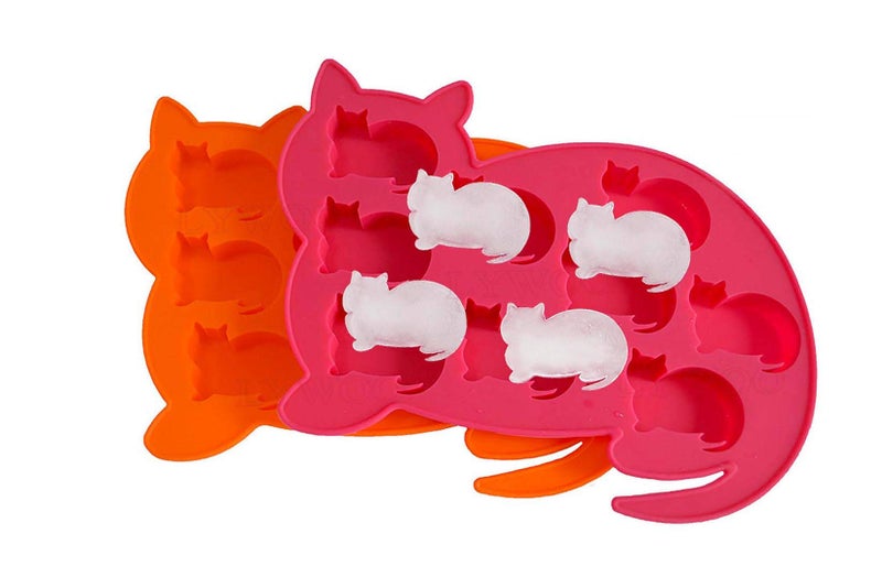 LYWOO Cat Silicone Ice Cube Tray  Treat Mold  2 Pack Perfect for Cat Lovers  Gifts on Special Days 