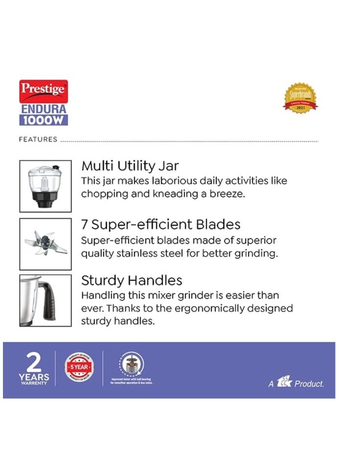 Generic - Prestige Endura 1000W Mixer Grinder, 6 Jars - Image 1