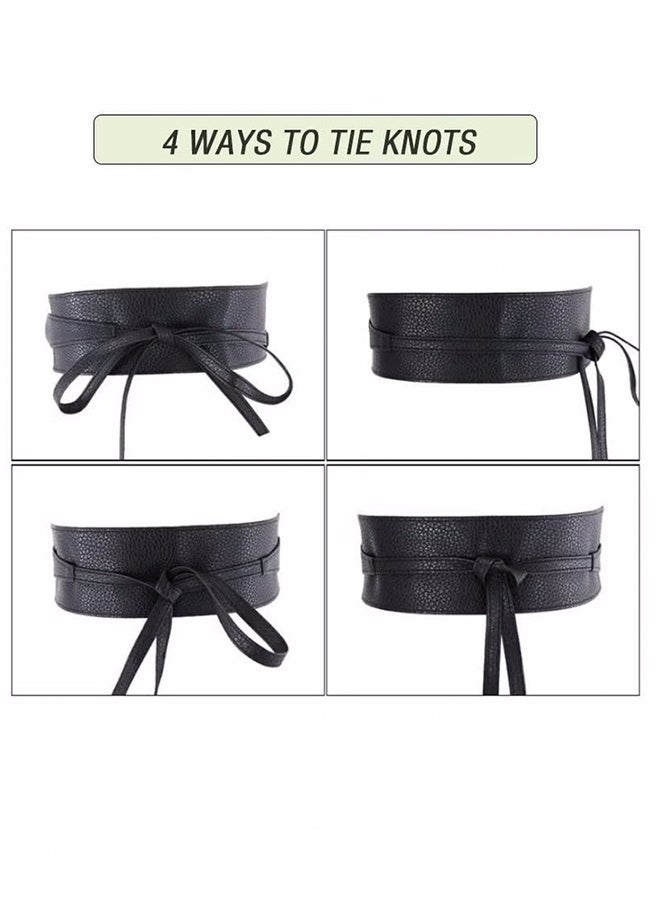 جيفت حزام نسائي عتيق مطاطي، حزام جلدي للجينز، والفساتين، وحزام البنطلونات، وحزام خصر مرن عريض للنساء، وحزام لفساتين السهرة، وحزام أنيق بتصميم منحني. - Image 5