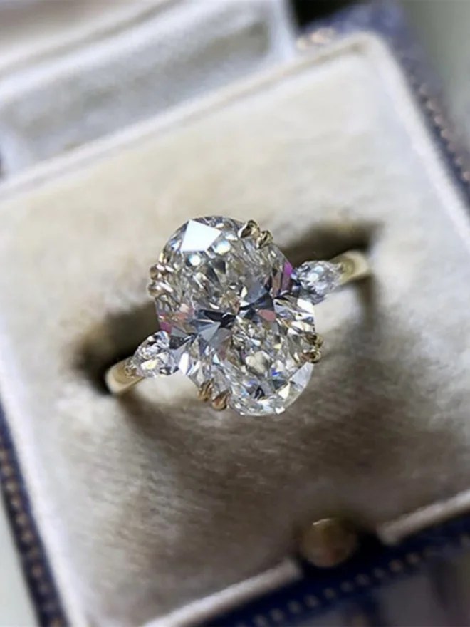 Embellished Oval-Cut Ring