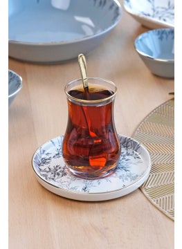 Glore طقم إفطار خزفي 41 قطعة ذهبي مذهّب للظل لعدد 6 أشخاص  - Image 4