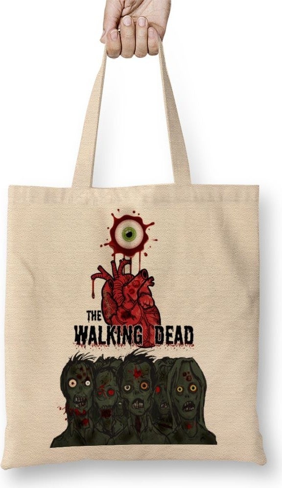 Baskı Dükkanı Print Shop Zombie Evolution Tote Bag Long Handle 