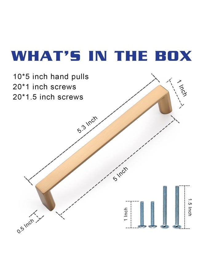 KNOKLOCK 30 Pack 5 Inch(128mm) Cabinet Pulls Square Champagne Bronze Kitchen Cabinet Handles Kitchen Cabinet Hardware Gold Drawer Pulls for Dresser Cupboard Wardrobe - Image 5