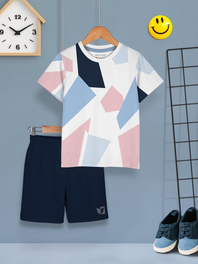 HELLCAT Boys Dress Clothing Set Combo with Tshirts & Shorts - Pack 1 White6 5-6 Years - Image 2