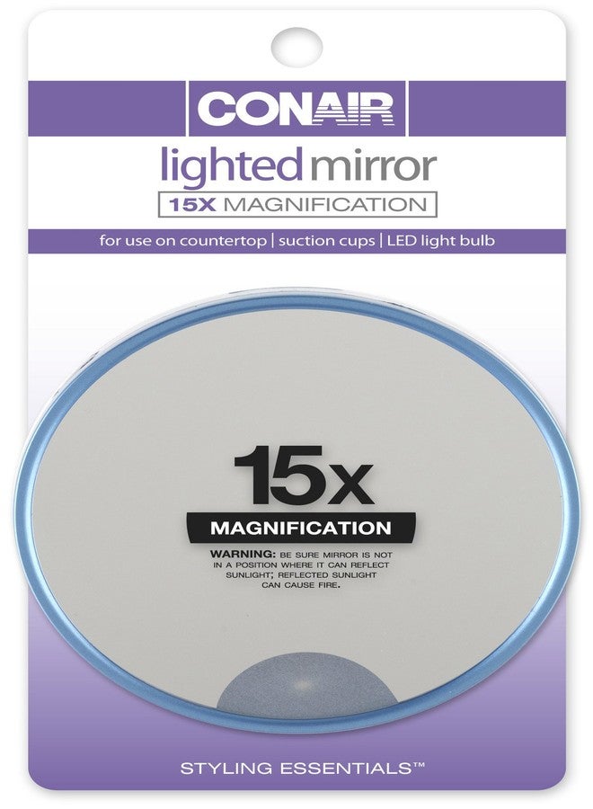 Conair 15x Magnification Lighted Suction Cup Mirror, Colors May Vary (Pack of 2) - Image 3