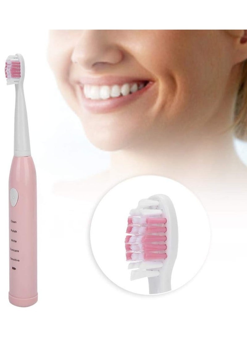 PRIMO PLUS Electric USB Rechargeable Toothbrush, Powerful Electric Toothbrush Rechargeable Ultrasonic Washable Electronic Whitening Waterproof Teeth Brush Pink  - Image 3