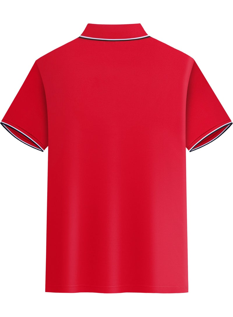 YEL PRO Men Quick Dry Breathable Elastic T-Shirt Red - Image 2