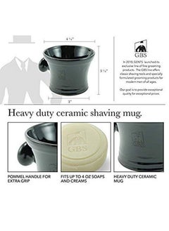 G.B.S .B.S Men'S Grooming Set Double Edge Safety Razor Rubber Coated Butterfly Nonslip Long Razor Allnatural Soap Synthetic Brush Stand Ceramic Mug Includes 15 De Blades  - Image 4