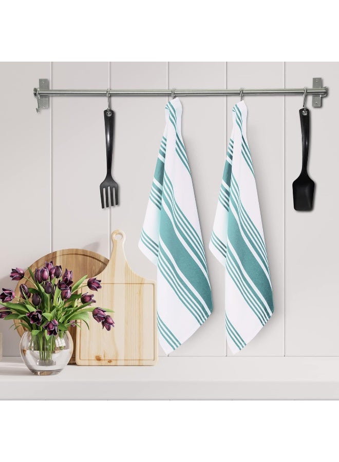 Urban Villa  Kitchen Towel Aqua/White Trendy Stripes Set 7  - Image 4