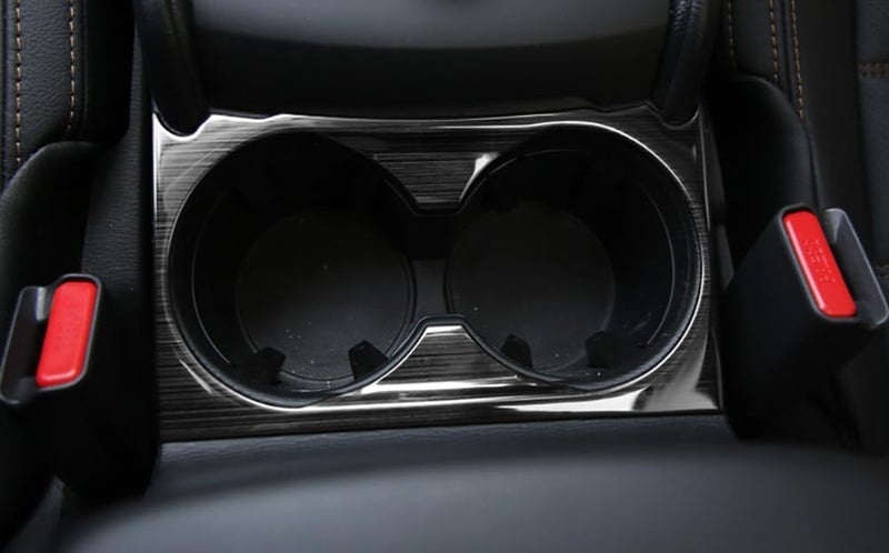 ERIDANUS Front Water Cup Holder Frame Cover Trim for Mazda CX-5 (2017-2024) - Black Stainless Steel - Image 4