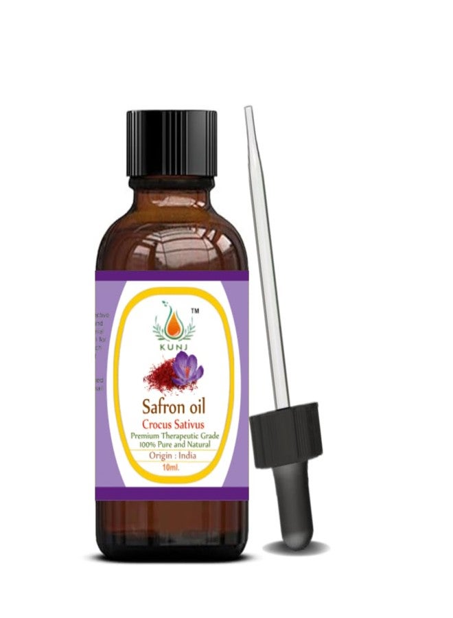 KUNJ Saffron Oil (Crocus sativus) 10ML - 100% Pure & Natural, Undiluted - Therapeutic Grade Oil for Acne, Pigmentation, Skin Brightening, Moisturizing & Glowing Complexion - Image 3