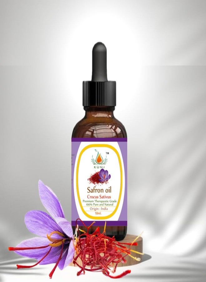 KUNJ Saffron Oil (Crocus sativus) 10ML - 100% Pure & Natural, Undiluted - Therapeutic Grade Oil for Acne, Pigmentation, Skin Brightening, Moisturizing & Glowing Complexion - Image 2