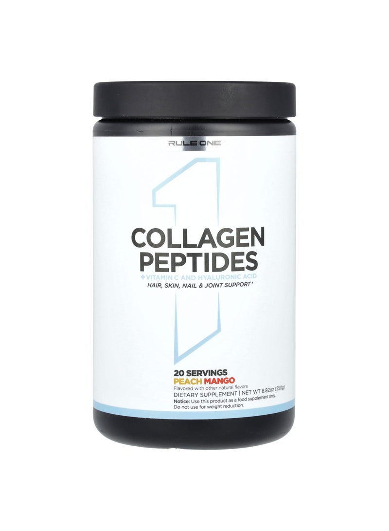 Collagen Peptides + Vitamin C and Hyaluronic Acid, Peach Mango, 8.82 oz (250 g)