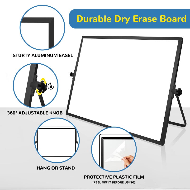 ABERLLS Small Monthly Calendar Dry Erase Whiteboard for Wall, 16in x 12in Magnetic Dry Erase Board, Hanging Double-Sided White Board, Portable Board for Drawing, Kitchen, Planning, Memo, School, Home, Office - Image 3