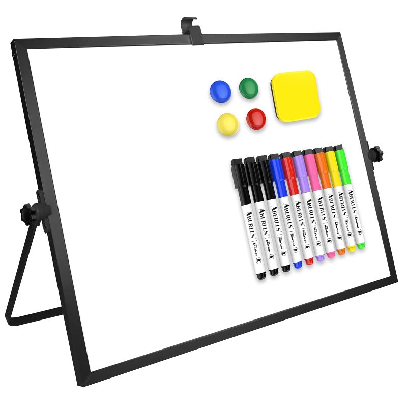 ABERLLS Small Monthly Calendar Dry Erase Whiteboard for Wall, 16in x 12in Magnetic Dry Erase Board, Hanging Double-Sided White Board, Portable Board for Drawing, Kitchen, Planning, Memo, School, Home, Office - Image 1