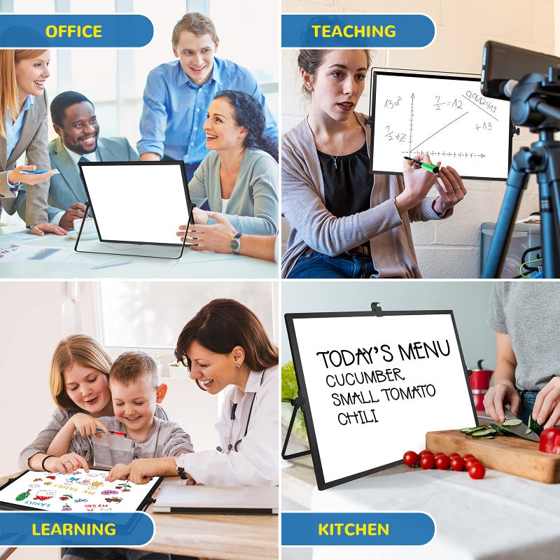 ABERLLS Small Monthly Calendar Dry Erase Whiteboard for Wall, 16in x 12in Magnetic Dry Erase Board, Hanging Double-Sided White Board, Portable Board for Drawing, Kitchen, Planning, Memo, School, Home, Office - Image 5