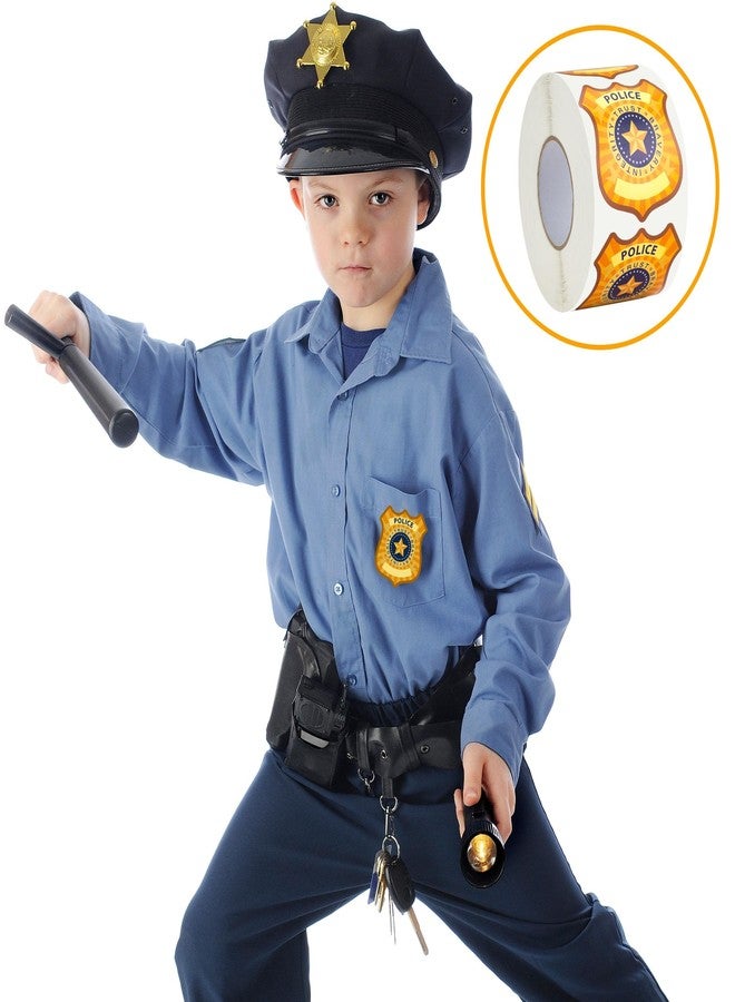 INKNOTE 600Pcs Police Badge Stickers for Kids Self Adhesive Name Tag for Theme Party Favor Supplies 2.36 X 1.97in Yellow - Image 2