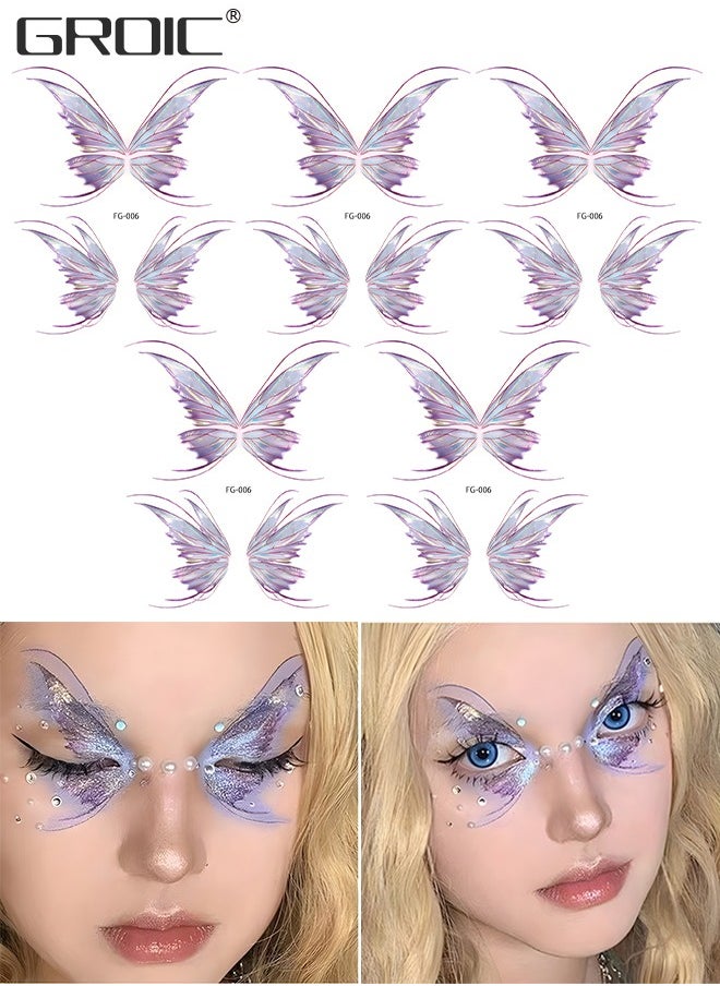 GROIC Glitter Temporary Tattoo for Girls 5 Sheets Temporary Tattoos,Colorful Butterfly Tattoos Butterflies Wings Tattoo Stickers Waterproof for Face Makeup Birthday Party  - Image 1