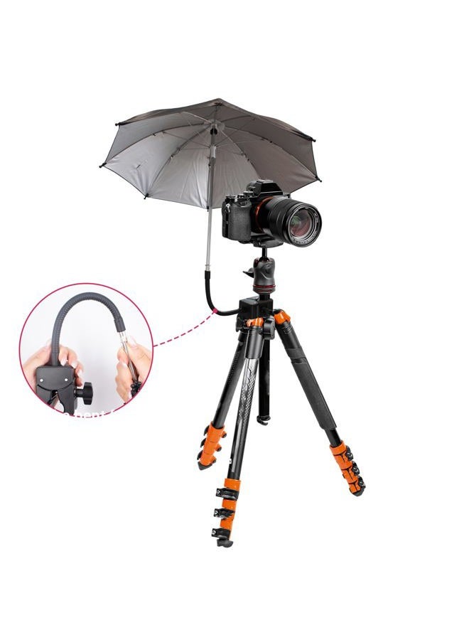 SnowTing Umbrella Chair Clamp for Cameras, Flexible Adjustable Gooseneck Camera Rain Cover, Tripod Sun Shade Umbrella for Outdoor Photographing, Filming, Live Streaming, 20 Inch Diameter, Black - Image 4