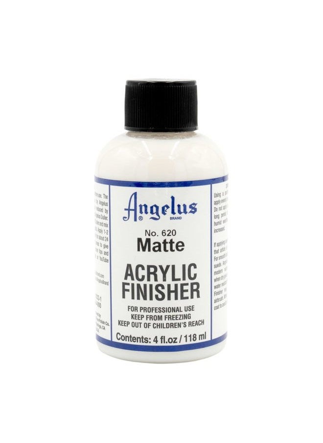 Matte Acrylic Finisher – Flexible Clear Coat for Leather Shoes, Bags, Jackets & Accessories, Matte Finish for Leather Craft & Restoration. No. 620-4 fl oz