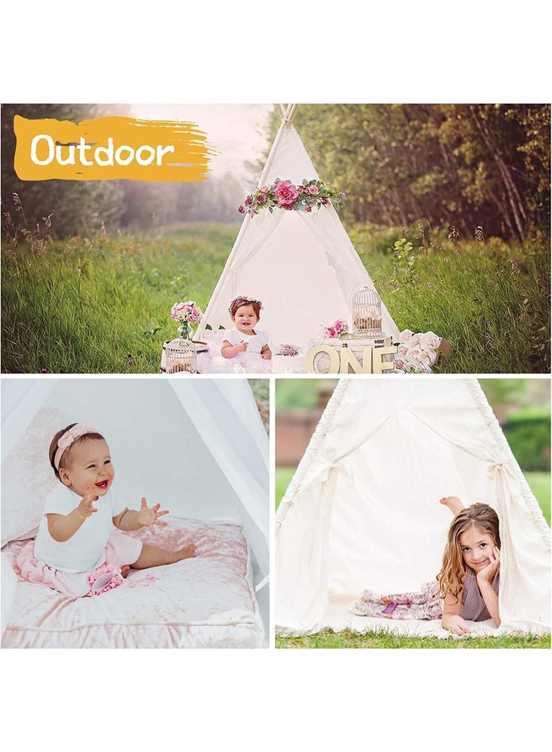 تابيت خيمة تيبي للأطفال، خيمة مخروطية صغيرة، خيمة لعب للأطفال، خيمة لعب قابلة للطي للفتيات، خيمة لعب خارجية لهدايا ألعاب الأطفال للأولاد والبنات - لا تتضمن حصيرة (أبيض) - Image 3