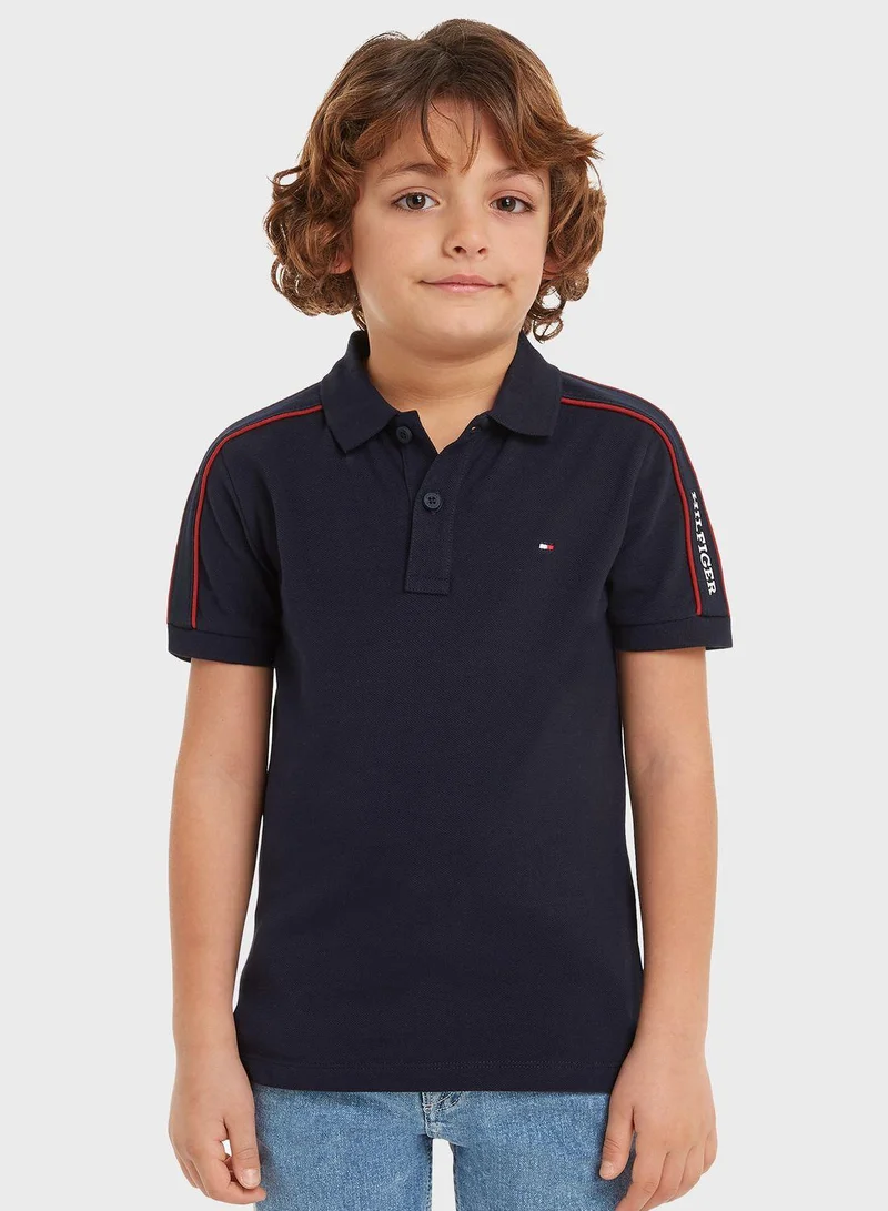 TOMMY HILFIGER Youth Logo Tape Polo