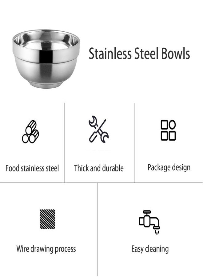 CAMBUY Stainless Steel Cereal Bowls 6Pack 24Oz Lightweight Unbreakable Double Layered Salad Bowls Set Non-Toxin Dishwasher Safe BPA Free and Healthy - Image 5