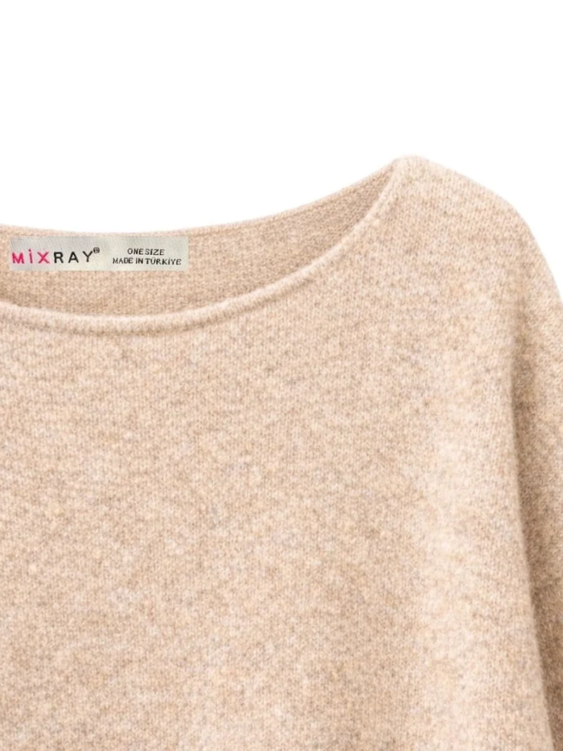 MixRay MIXRAY Oversized Boat Neck Knit Sweater